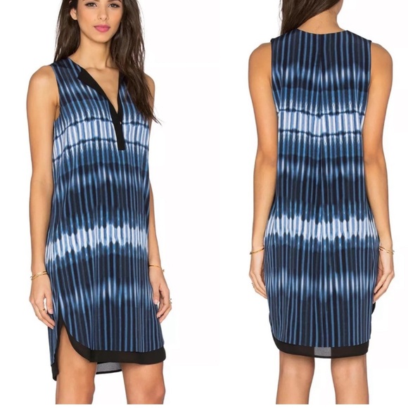 Vince Revolve Silk Printed Tie Dye Silk Layer Dress | LARGE - Picture 2 of 11